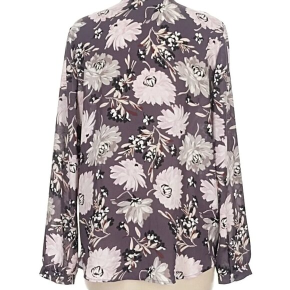 Ann Taylor Factory Long Sleeve Blouse Size Large Petite LP - Picture 2 of 4